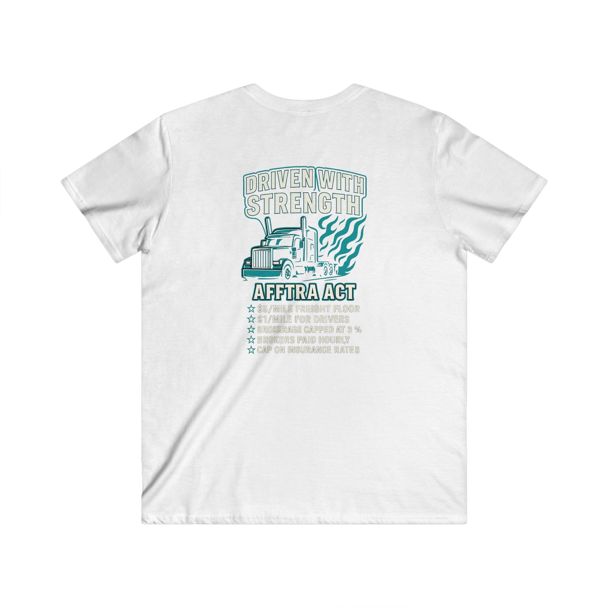 DRIVEN WITH STRENGTH THE AFFTRA ACT #005 BACK V-NECK