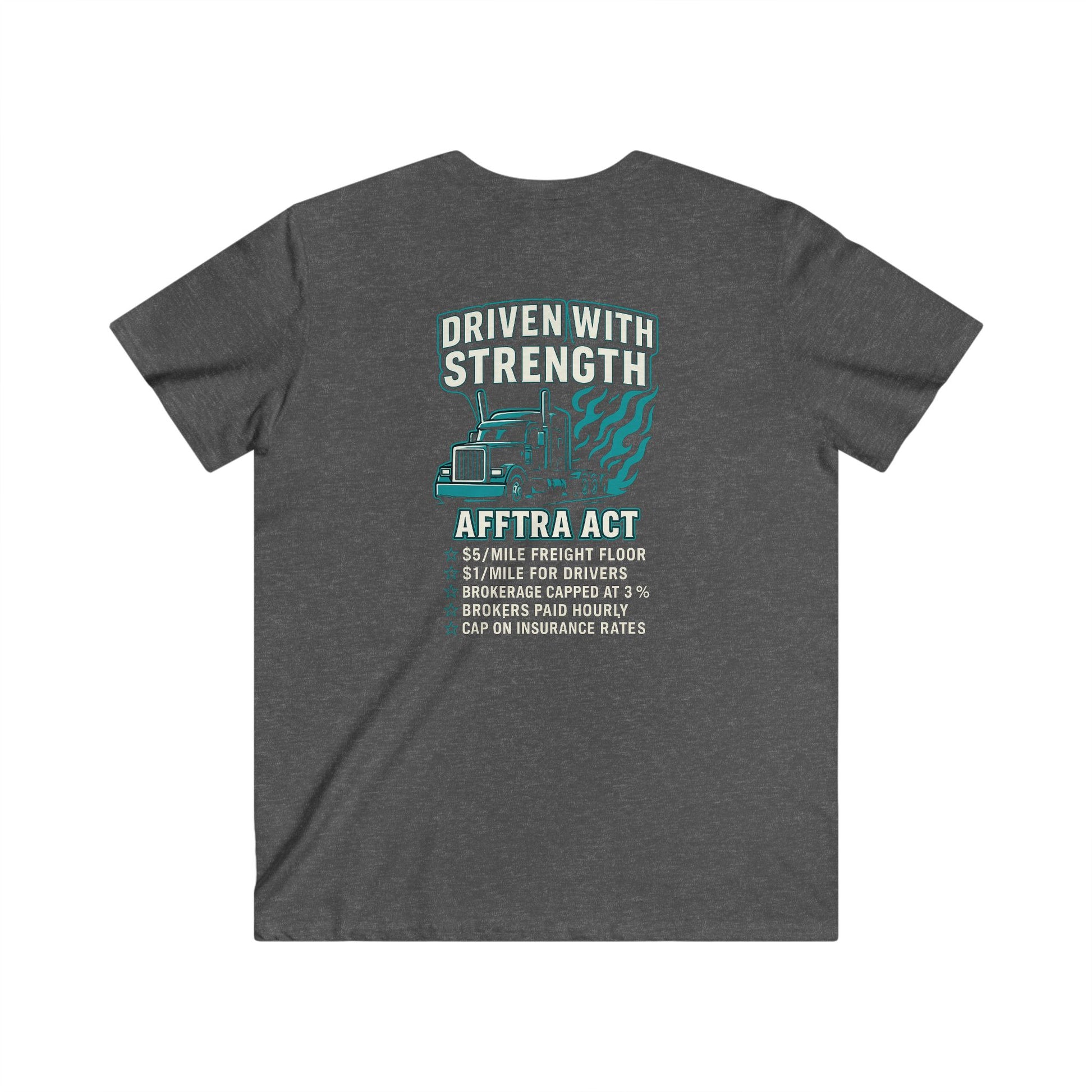 DRIVEN WITH STRENGTH THE AFFTRA ACT #005 BACK V-NECK